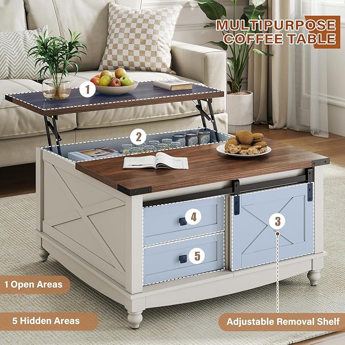ALLSTAND 31.5" Lift Top Coffee Table