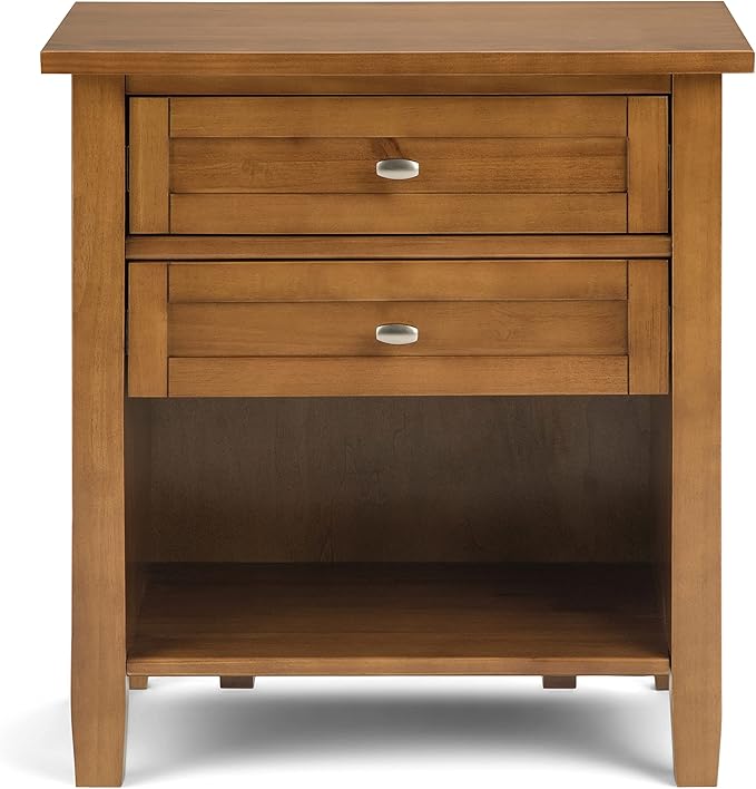 SIMPLIHOME Warm Shaker Solid Wood 24 inch Wide Transitional-Style Bedside