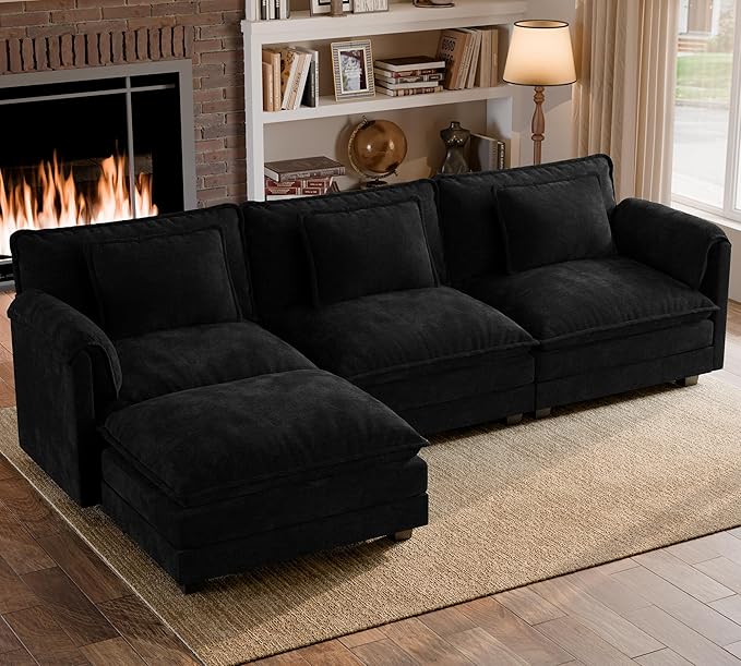 ELUCHANG Oversized 113" Modular Sectional Sofa, Comfy Cloud Couch, L Shaped
