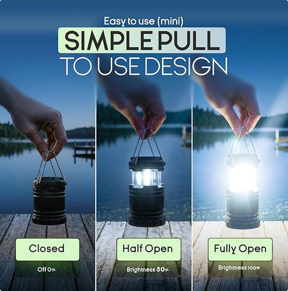 MalloMe LED Camping Lantern, Battery Powered Lanterns for Power Outages, Portable Hanging Collapsible Camping Lights for Outdoor, Home, Emergency, Hurricane Lamp Survival Outage Light 3 x AAA Operated