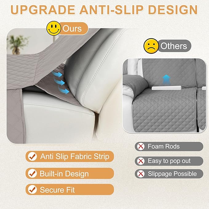 HDCAXKJ 100% Waterproof Reclining Sectional Couch Covers L Shape Recliner Sofa