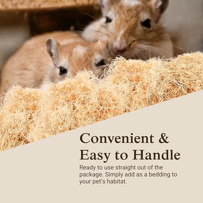 The Habitat Life - Natural Fine Cut Excelsior - for Birds, Hamsters, Gerbils, Rats & Other Small Mammals - Soft & Absorbent - Wood Fiber - Dye-Free & Safe - Small - 1 Pack