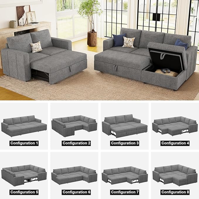 Belffin Modular Sectional Sleeper Sofa Bed