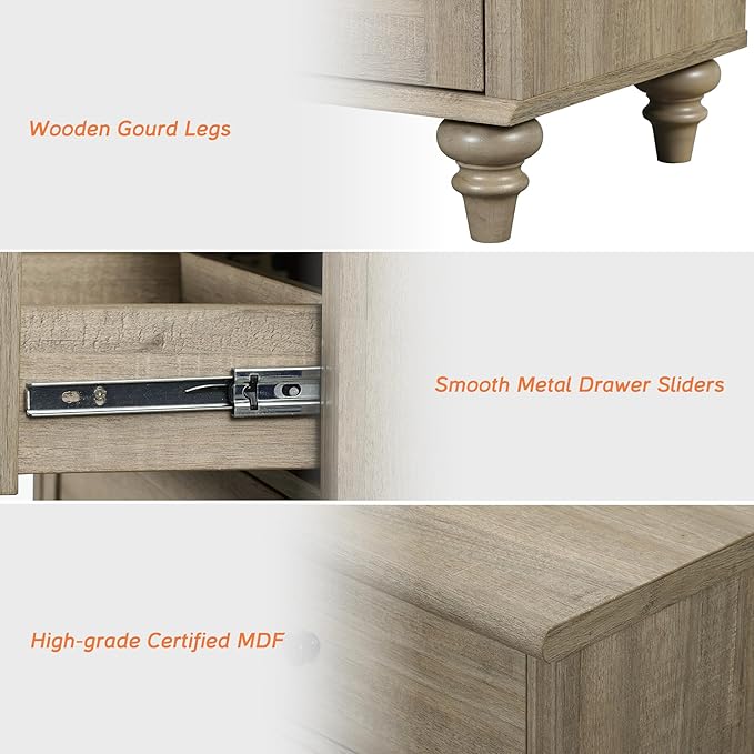 WAMPAT Farmhouse TV Stand for 85 inch TV