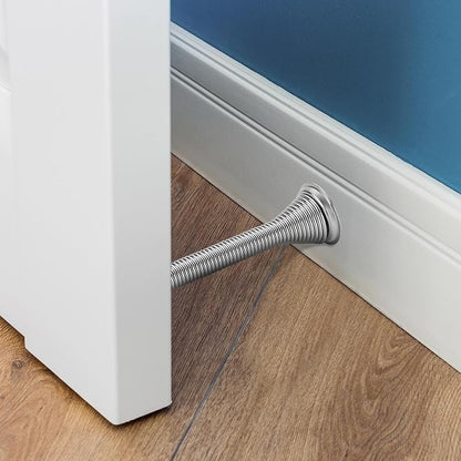 Ravinte Door Stoppers, 18 Pack Satin Nickel Spring Door Stops with Rubber Bumper, Door Stoppers for Bottom of Door