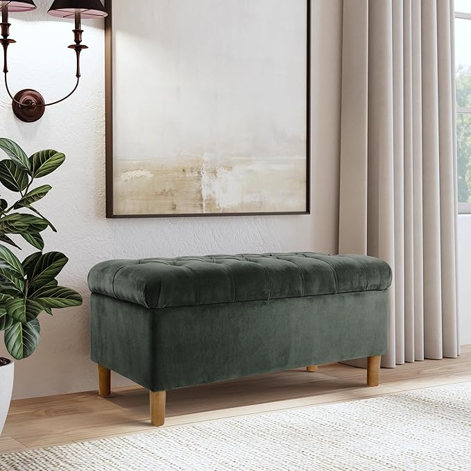 Homepop Home Decor | Tufted Ainsley Button Storage Ottoman Bench