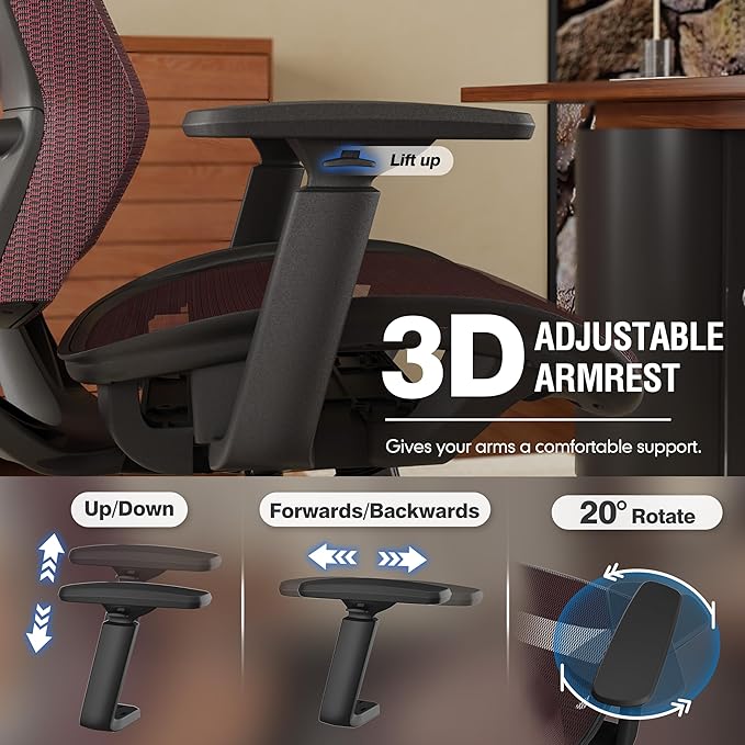 ELABEST Mesh Office Chair, Ergonomic Computer Desk Chair, Sturdy Task Chair-