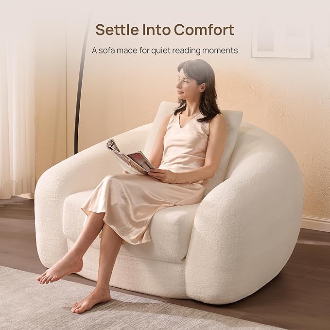 SICOTAS 49.9" Curved Convertible Sofa Couch Bed
