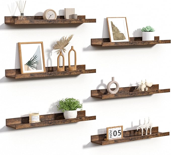 upsimples Floating Shelves for Wall, 23.6 Inch Shelves for Decor Storage Set of