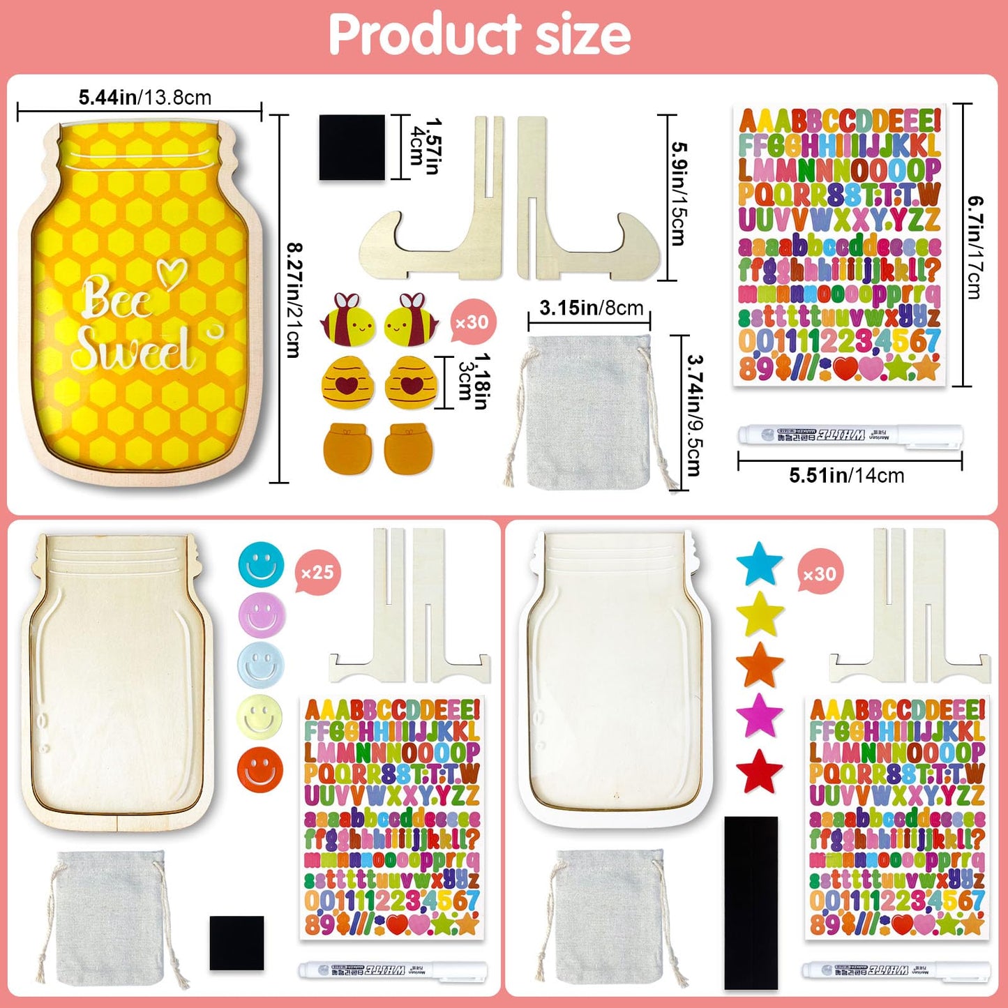 haotuntrek Magnetic Reward Jar with Star Jar for Kids - Classroom Reward Chart, Behavior Incentives System & Class Reward Tool for Home and Schoo (Smiling face)