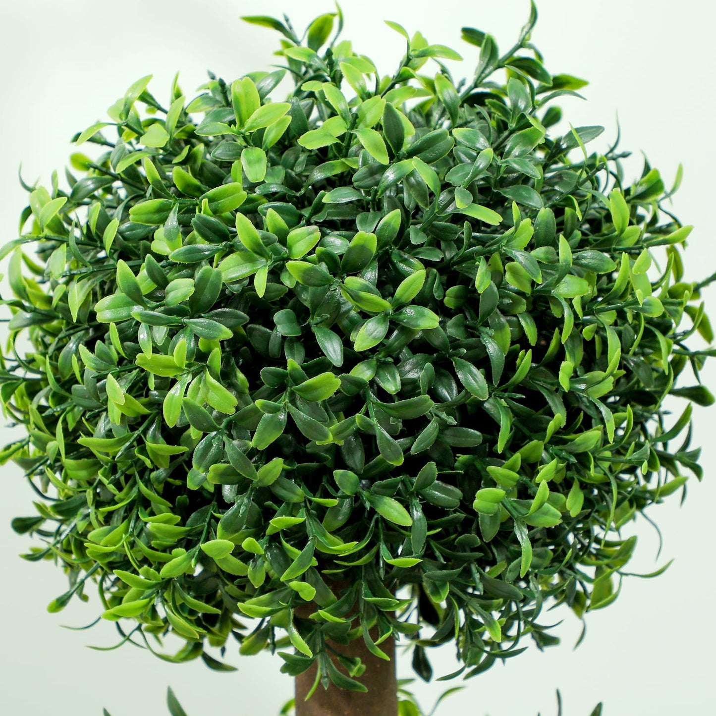 HOMCOM Artificial Plants Topiary Ball-Shaped Boxwood Trees in Pot Set of 2 Fake Plants for Home Indoor Outdoor Front Porch Decor, 40 Inch, Green