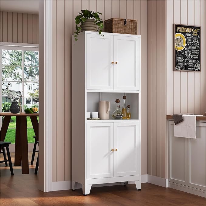 YAUWOH 69" Tall Metal Pantry Cabinet