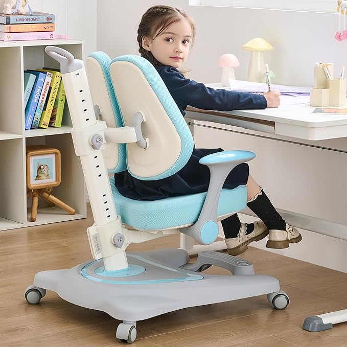 ERIYA Kids Desk Chair, Ergonomic Chair: Height-Adjustable, Double Back Support