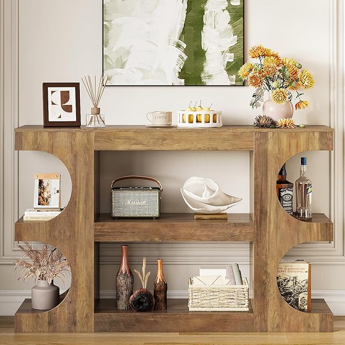 Tohomeor Console Tables for Entryway 47.24-Inch, Wooden Sofa Table Behind The