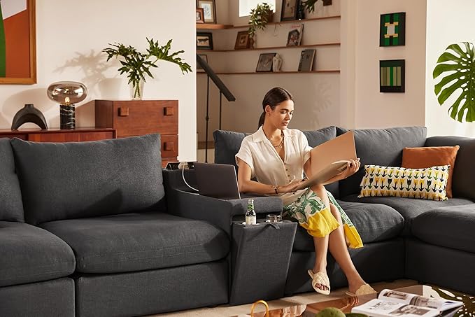 LINSY HOME Oversized Modular Sofa, Cloud Sectional Couch