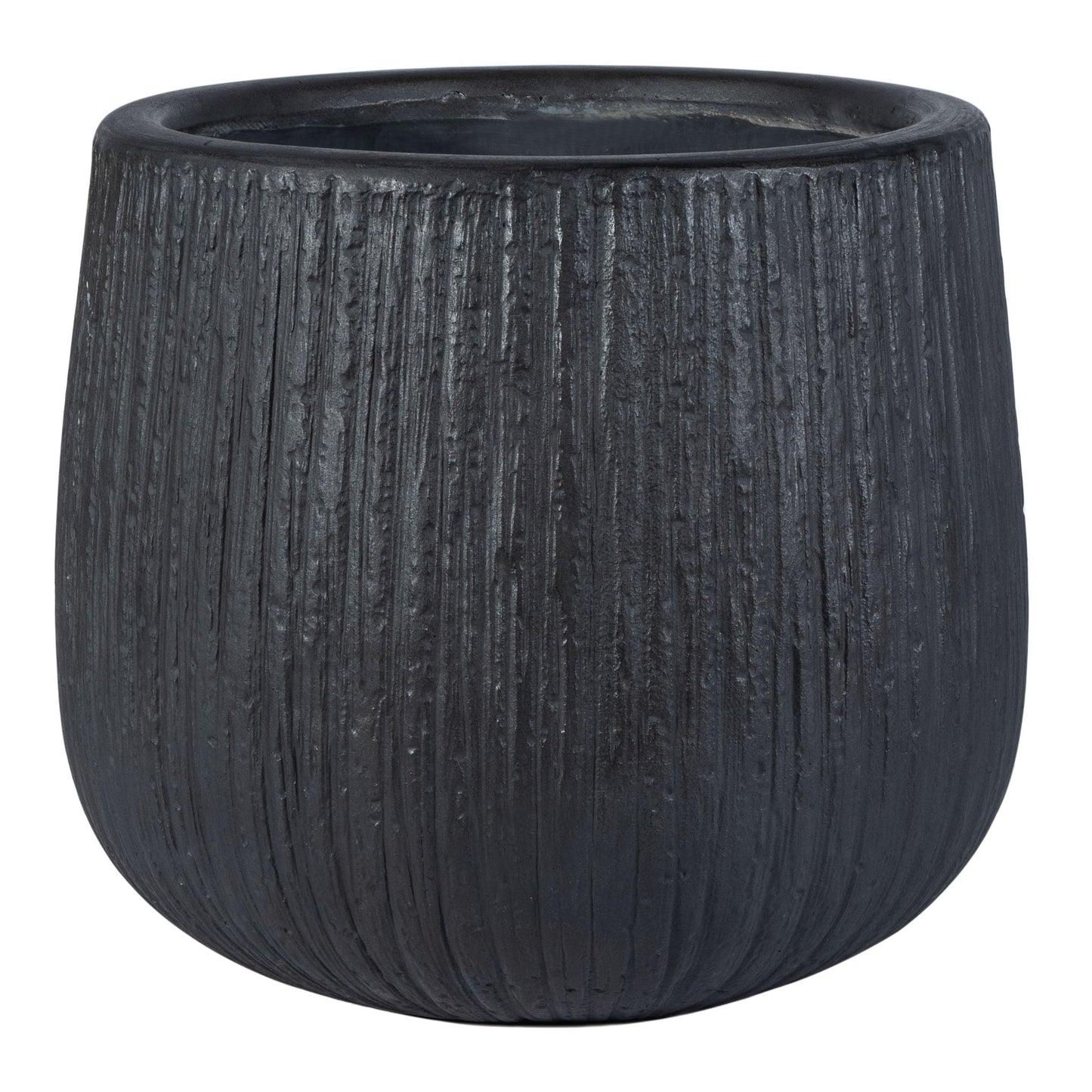 SAFAVIEH Outdoor - Francia Black Concrete Ficonstone Planter Pot with Drainage Hole, Frost Resistant Garden Planter for Patio, Deck, Indoor Outdoor Use, 15.7" W x 15.7" D x 14" H (PAT1523A)