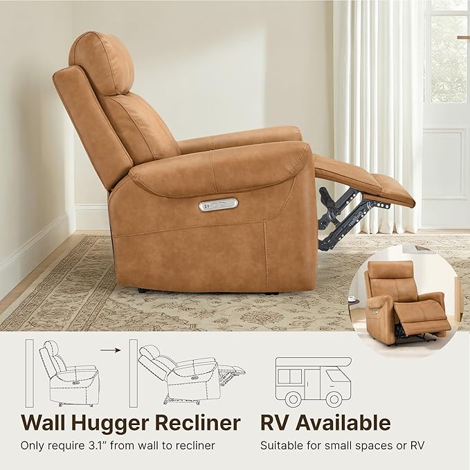 KISLOT Leather Recliner Chair Set of 2, Wall Hugger RV Recliners