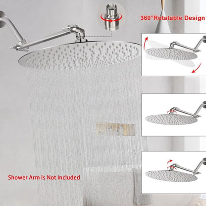 NearMoon Rain Shower Head, Ultra-Thin Design-Pressure Boosting, Awesome Some Experience, High Flow Stainless Steel Rainfall Head (16 Inch, Brushed Nickel)