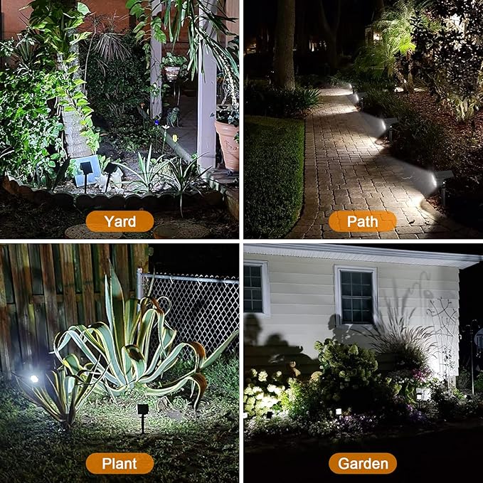 LANSOW Solar Spot Lights Outdoor, [2 Pack/57 LED] 2-in-1 Solar Landscape Spotlights, 3 Modes IP65 Waterproof Dusk to Dawn Solar Powered Flood Wall Lights for Outside Yard Garden Path(Cool White)