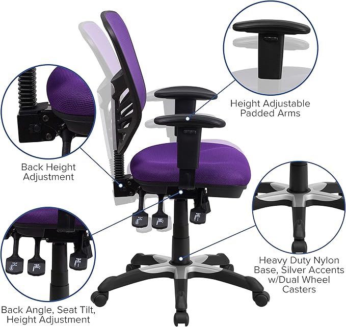 Flash Furniture Nicholas Mid-Back Swivel Office and Gaming Chair, Ergonomic