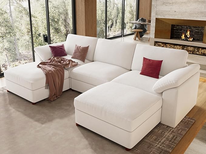 EASE MOOSE Oversized U Shape Sectional Modular Sofa, Wide Deep seat Sectional