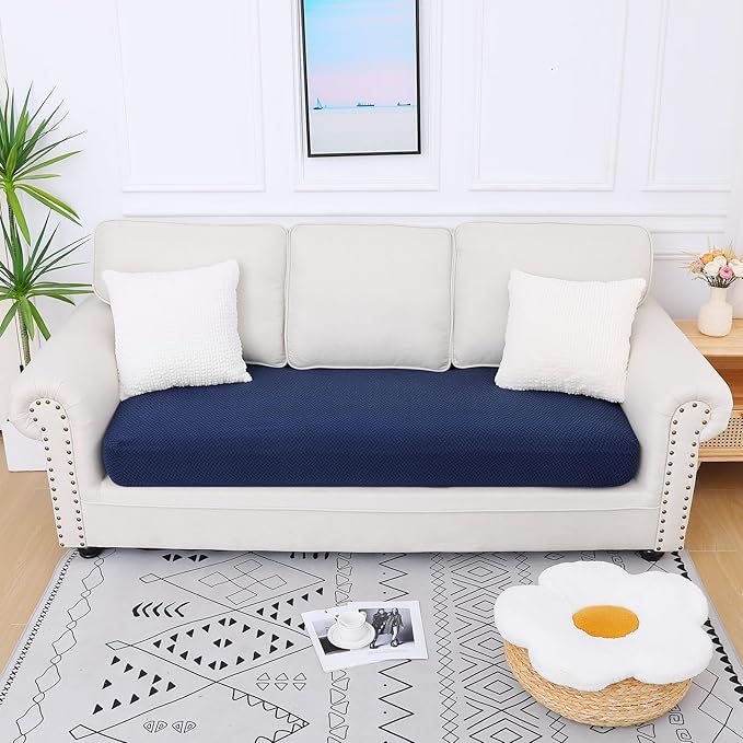 Smiry Waterproof Couch Cushion Covers, Stretch Jacquard Thick Sofa Cushion