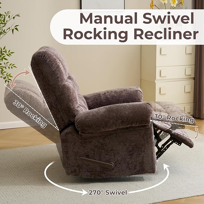 Oversized Swivel Rocker Recliner