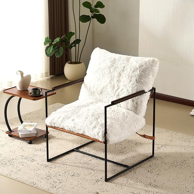 VINGLI 28" Wide Plush Upholstery Sling Modern Accent Chair