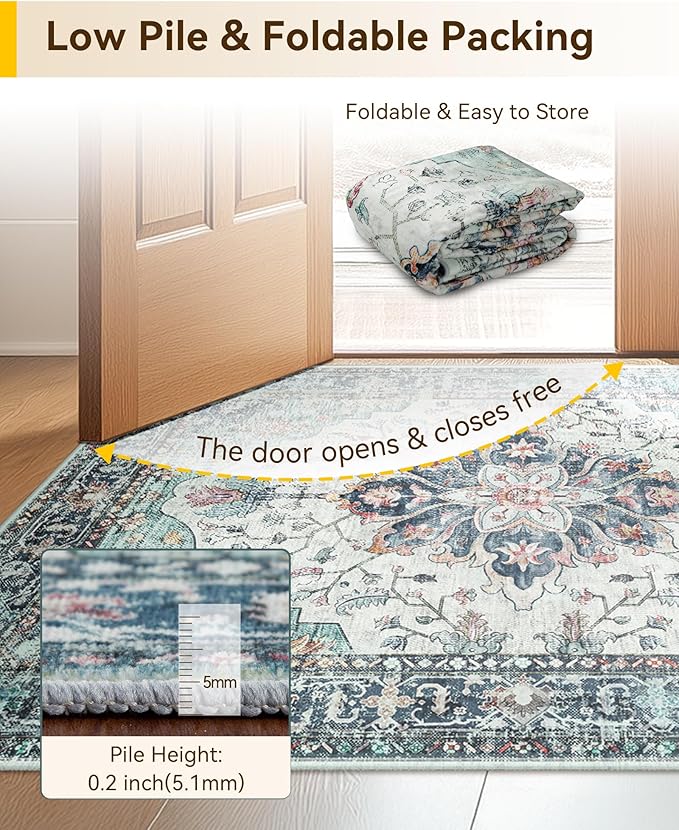 RELEANY Area Rugs 2'6"x8' Runner Rug Non Slip Washable