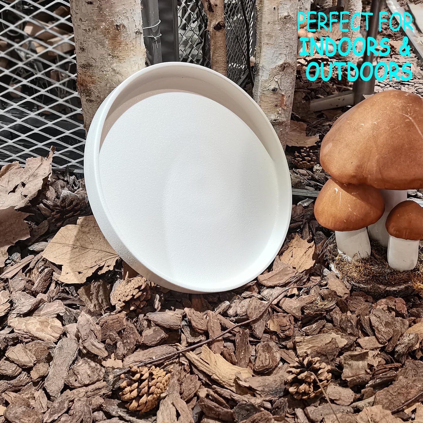 Fzfeiyy Plant Saucer for Indoors - 12 Inch Ceramic Plant Saucer Plant Water Catcher Tray Plant Pot Saucer Plant Drainage Tray, Durable Sturdy Flower Pot Saucers (Frosted White)