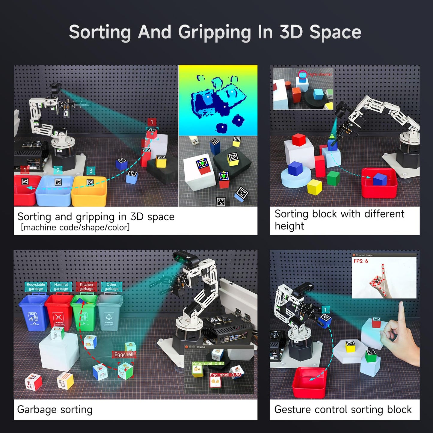 Yahboom 3D Adaptive Robotic Arm Kit Developer for Mechanical Engineers,Supports Large AI Model with Orin Nano Super 4GB