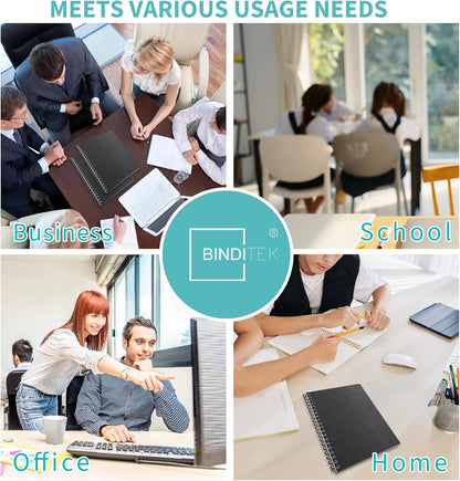 Binditek 500 Pack 12 Mil Sand-Textured Polycover - Midweight for Business Reports and Proposals - Lightly Sanded Finish - with Square Corners, Un-Punched, Black Color, Office Supplies