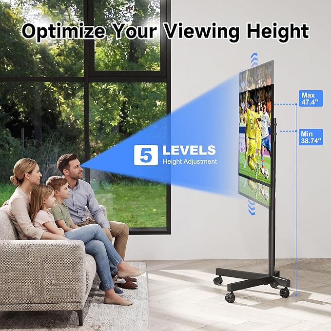 XINLEI Mobile TV Stand on Wheels