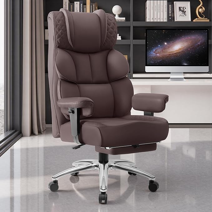 BestGlory Office Desk Chair, Big and Tall Leather Gaming Chair