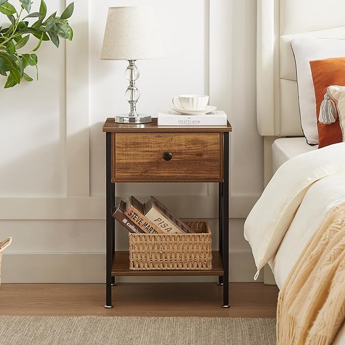 VECELO Nightstands Set of 2, Modern Bedside End Tables, Night Stands