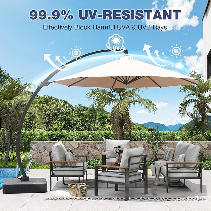 Aoxun Aluminum Patio Furniture Set