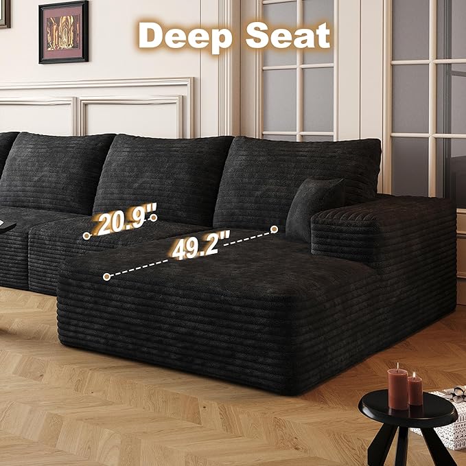 136" Sectional Couches for Living Room Cloud Couch Sofa