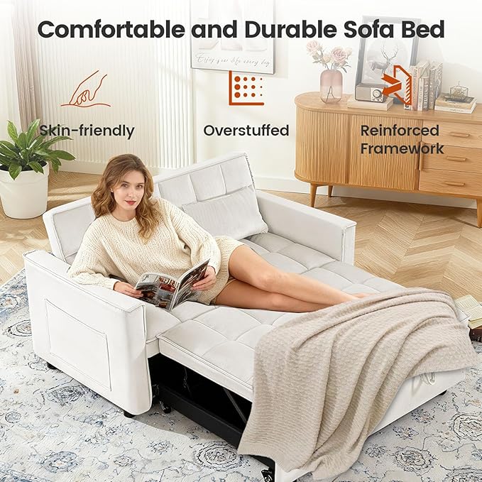 3 in 1 Convertible Sofa Bed, Loveseat Sleeper Sofa