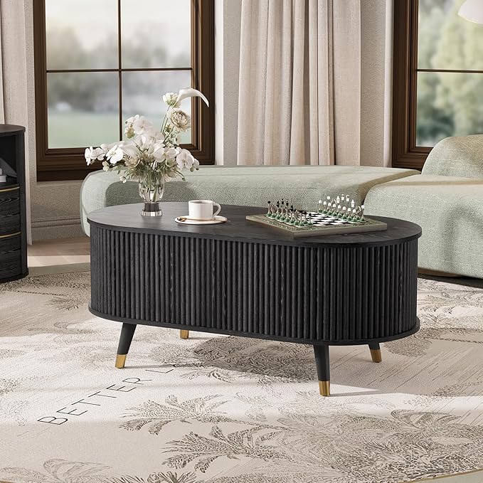 JOINICE 42.5" Oval Lift Top Coffee Table