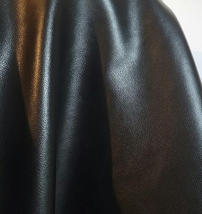 NAT Leathers | Black Soft Faux Vegan PU Leather by The Yard 25 Yard roll