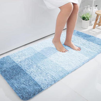 OLANLY Large Bathroom Rugs Mat 50x30, Extra Soft Absorbent Microfiber Bath Rugs, Rubber Backing, Quick Dry, Machine Washable Bath Mats for Bathroom, Tub and Shower, Home Decor Accessories, Sky Blue