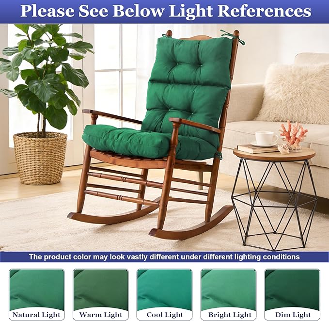Rocking Chair Cushion, Waterproof and Fade-Resistant Adirondack Rocker Cushions