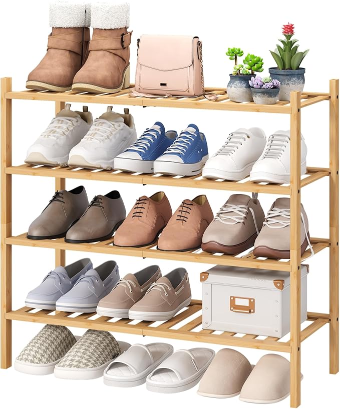 viewcare 4-Tier Bamboo Shoe Rack