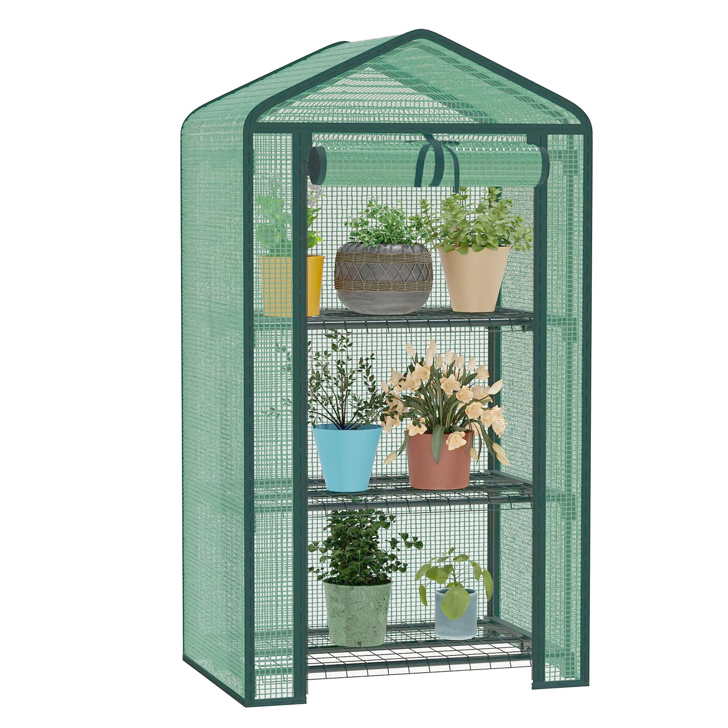 TianC beauty Greenhouse for Indoor Outdoor, Small Plastic Plant Green House 3-Tier Rack Stand Portable Greenhouses with Durable PE Cover for Seedling