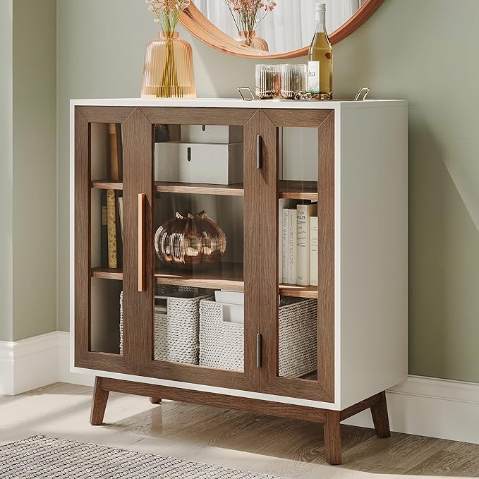 BELLEZE Set of 2 Sideboard 31 Inch Buffet Cabinet