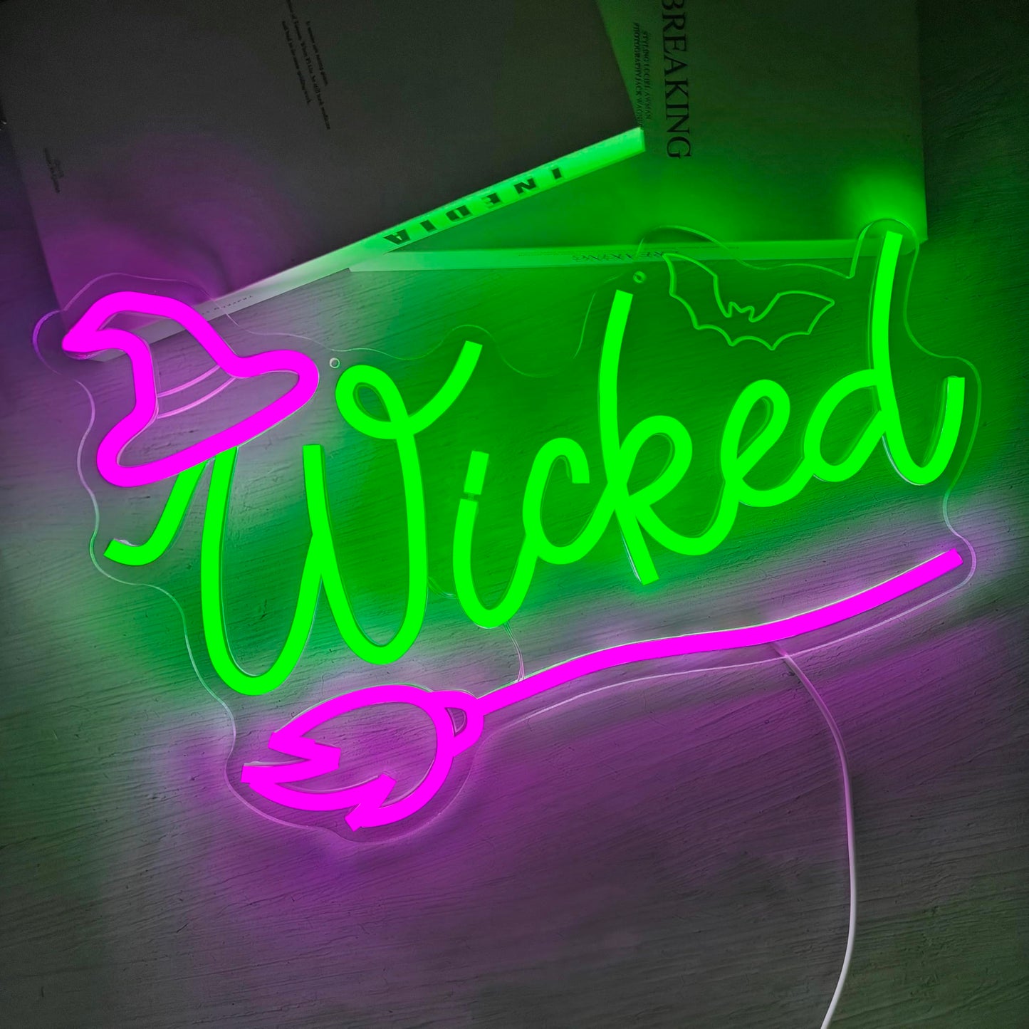 Jeanchrl Witch Neon Sign Halloween Neon Lihts for Bedroom Movie LED Lights for Room Dimmable Green Light Up Sign for Halloween Party Musical Led Sign for Wall Art Decor Gifts for Witch Fans Lovers