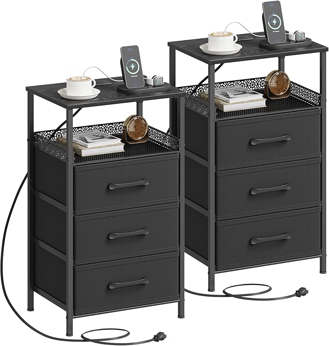 JARHETUN Nightstand Set of 2, Night Stands