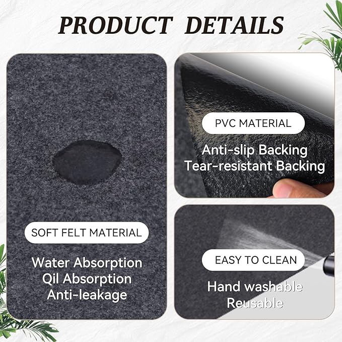 Large Bird Cage Mat, Under Pet Cage Mat, Absorbent/Waterproof Felt Pad for Bird Cages, Reptile Aquariums, Dog Kennels, with Non-Slip Backing for Hard Floors and Surfaces (36 x 36 inch)