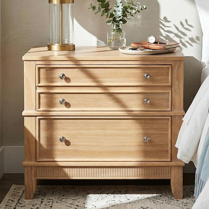 Merax 27.3 Inch Solid Wood Nightstand, Mid Century Modern Night Stand