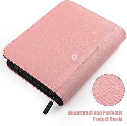Card Binder 12 Pocket with Zipper, 816 Pockets Trading Card Holder Book, Premium PU Cover Zip Folder Binder, Side Loading Carrying Case Binder Album for TCG, MTG, Sports Cards, Game Cards
